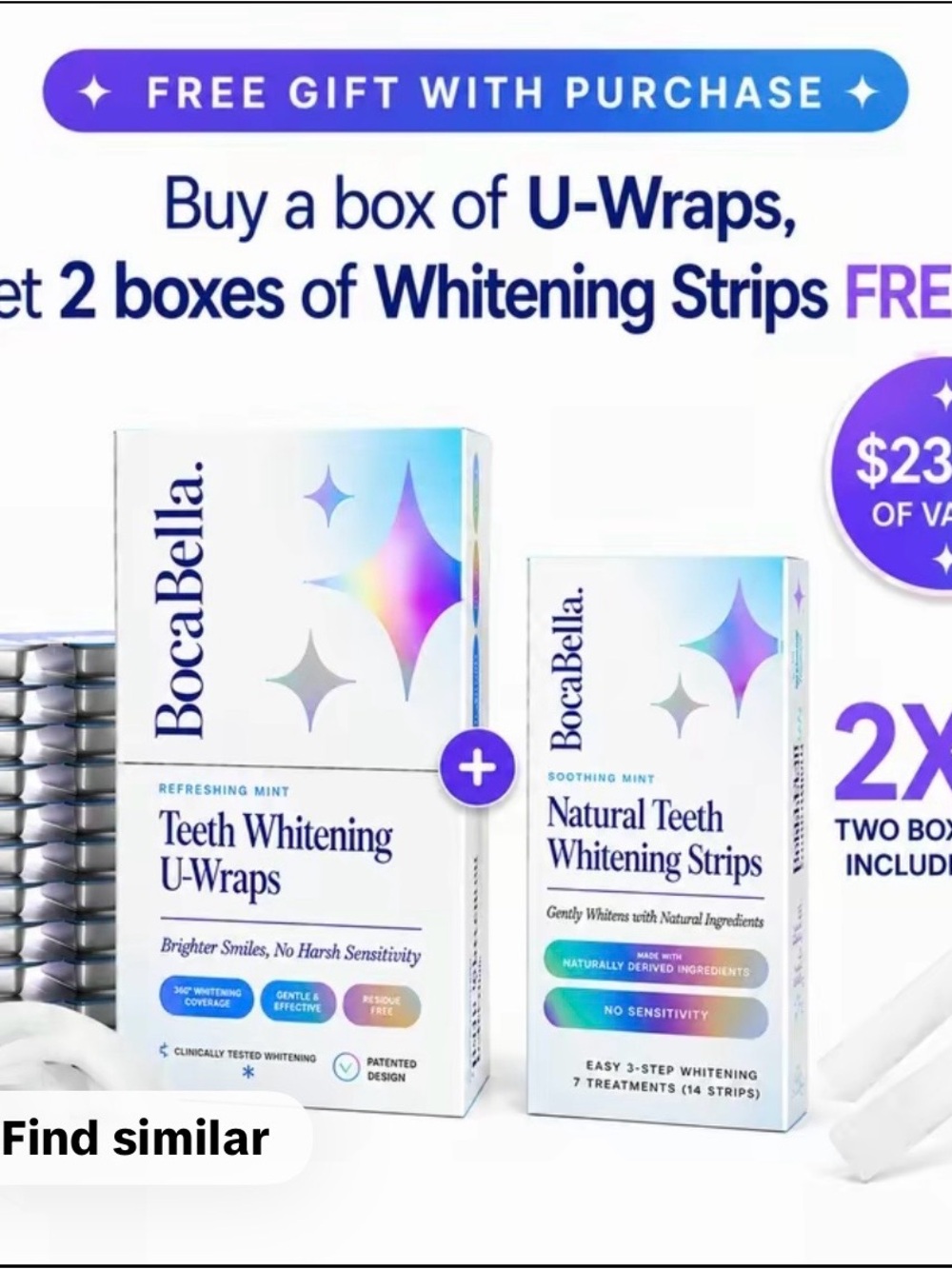 Abella Mint Teeth Whitening Strips & U-Wraps - Refreshing Mint